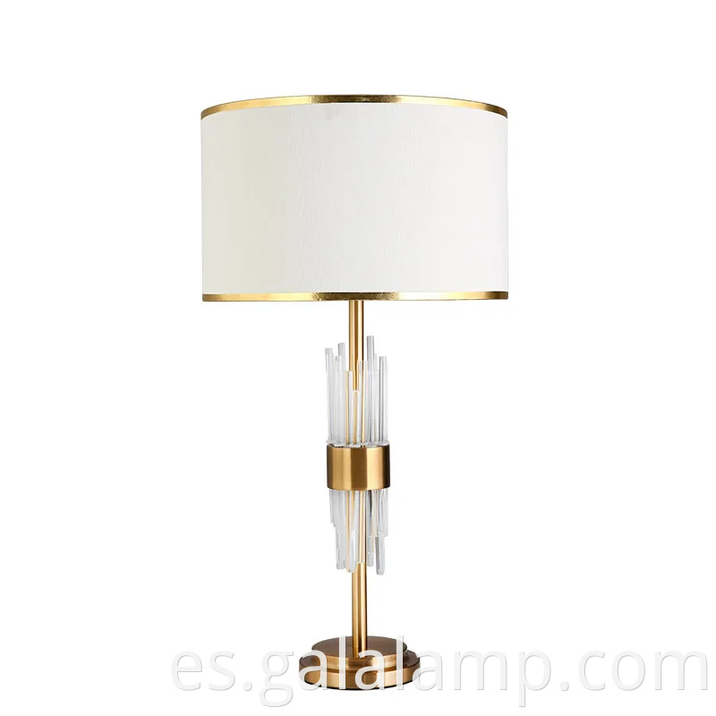 Lámpara de mesa de acero de cristal LED contemporánea para habitaciones modernas